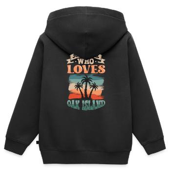 Oak Island / Chasse au trésor Oak Island Mystery - Sweat Premium à capuche zippé enfant bio - noir - Dos - AI Model Kid Male (0cm)