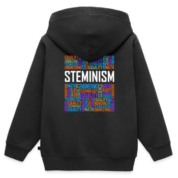 Steminism - Words - Kids Premium Organic Zip-up Hoodie - black - Back - AI Model Kid Male (0cm)