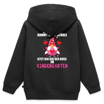 Mein Bruder Kommt In Die Schule Jetzt Bin Ich Boss - Kinder Premium Organic Zip Hoodie - Schwarz - Hinten - AI Model Kid Male (0cm)