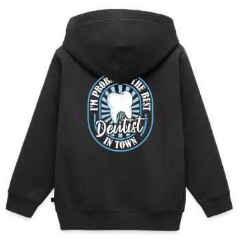 Dentist dentist best - Kids Premium Organic Zip-up Hoodie - black - Back - AI Model Kid Male (0cm)