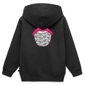 Hummer Lobster Zunge - Kinder Premium Organic Zip Hoodie - Schwarz - Hinten - AI Model Kid Male (0cm)