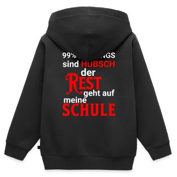 99% der Jungs hübsch, Rest ist auf meiner Schule - Kinder Premium Organic Zip Hoodie - Schwarz - Hinten - AI Model Kid Male (0cm)