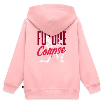 Future Corpse Dark Gothic Skeleton - Kinder Premium Organic Zip Hoodie - Rosa - Hinten - AI Model Kid Female (0cm)