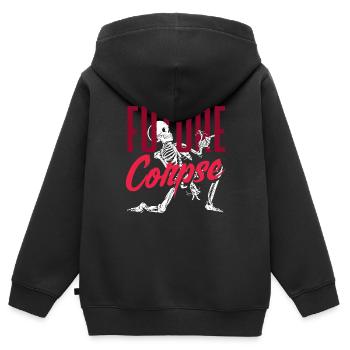 Future Corpse Dark Gothic Squelette - Sweat Premium à capuche zippé enfant bio - noir - Dos - AI Model Kid Male (0cm)