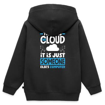 Il n’y a pas de cloud, c’est le réseau PC de quelqu’un d’autre - Sweat Premium à capuche zippé enfant bio - noir - Dos - AI Model Kid Male (0cm)