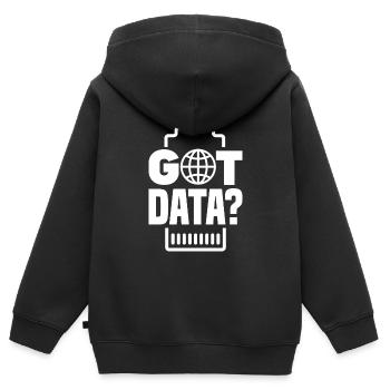 Vous avez des données ? Administrateur réseau - Sweat Premium à capuche zippé enfant bio - noir - Dos - AI Model Kid Male (0cm)