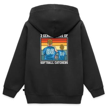 Softball - Kinder Premium Organic Zip Hoodie - Schwarz - Hinten - AI Model Kid Male (0cm)