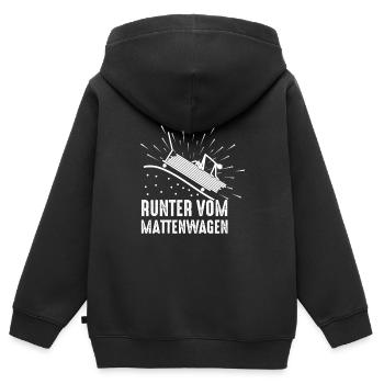 Runter vom Mattenwagen Sport Lehrer Lehrerin - Kinder Premium Organic Zip Hoodie - Schwarz - Hinten - AI Model Kid Male (0cm)