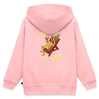Drôle d’agriculteur Drôle de tracteur agricole Vie à la campagne - Sweat Premium à capuche zippé enfant bio - rose - Dos - AI Model Kid Female (0cm)
