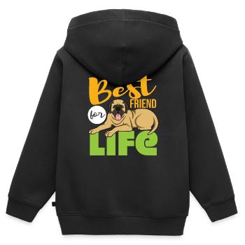 Mâtin - Sweat Premium à capuche zippé enfant bio - noir - Dos - AI Model Kid Male (0cm)