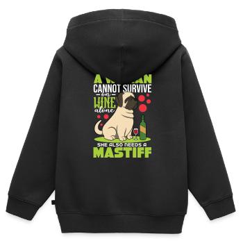 Mâtin - Sweat Premium à capuche zippé enfant bio - noir - Dos - AI Model Kid Male (0cm)