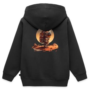 Kind-Astronaut auf dem Mars - Kinder Premium Organic Zip Hoodie - Schwarz - Hinten - AI Model Kid Male (0cm)