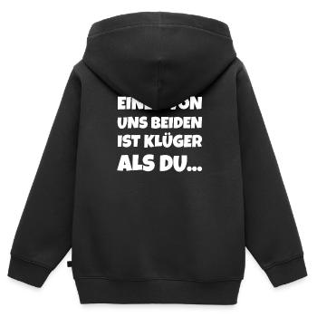 einer von uns sarkastische sprüche humor geschenk - Kinder Premium Organic Zip Hoodie - Schwarz - Hinten - AI Model Kid Male (0cm)