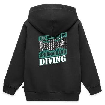 Diving Diving Boy - Kids Premium Organic Zip-up Hoodie - black - Back - AI Model Kid Male (0cm)