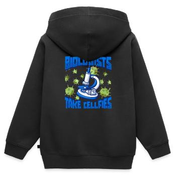 Biologie Biologe Mikroskop - Kinder Premium Organic Zip Hoodie - Schwarz - Hinten - AI Model Kid Male (0cm)