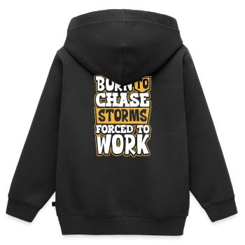 Meteorologie-kindertornado-sturm, Der Sturm-fan - Kids Premium Organic Zip-up Hoodie - black - Back - AI Model Kid Male (0cm)