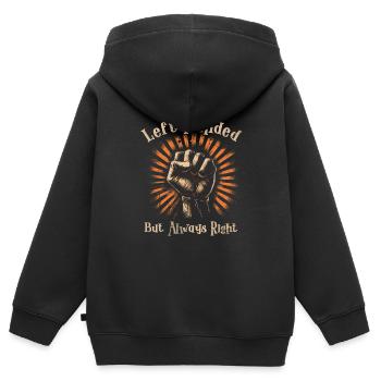 Gaucher gaucher gaucher gaucher copain - Sweat Premium à capuche zippé enfant bio - noir - Dos - AI Model Kid Male (0cm)