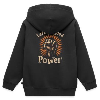 Gaucher gaucher gaucher gaucher copain - Sweat Premium à capuche zippé enfant bio - noir - Dos - AI Model Kid Male (0cm)