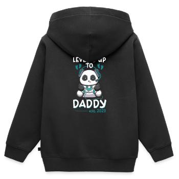 Leveled Up To Daddy 2023 Expectant Father - Kids Premium Organic Zip-up Hoodie - black - Back - AI Model Kid Male (0cm)
