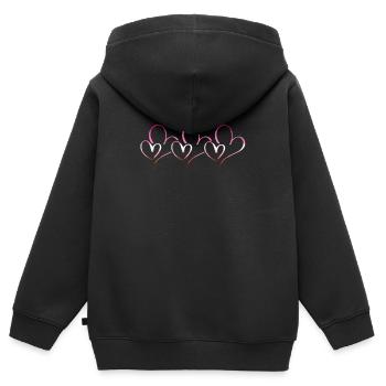 Cadeau du drapeau de la fierté lesbienne lesbienne - Sweat Premium à capuche zippé enfant bio - noir - Dos - AI Model Kid Male (0cm)