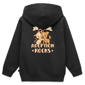 Animal RESCUE ANIMAL RIGHTS RESCUE Animal ADOPTION - Kinder Premium Organic Zip Hoodie - Schwarz - Hinten - AI Model Kid Male (0cm)