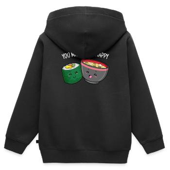 You Maki Miso Happy Sushi Japan Ramen - Kinder Premium Organic Zip Hoodie - Schwarz - Hinten - AI Model Kid Male (0cm)
