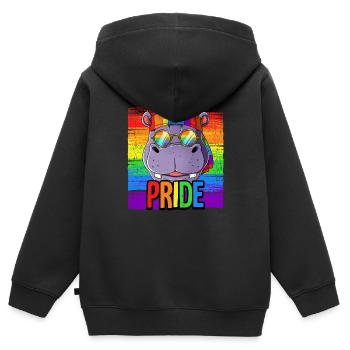 Pride LGBTQ Christopher Street Day Kostüm Pride - Kinder Premium Organic Zip Hoodie - Schwarz - Hinten - AI Model Kid Male (0cm)