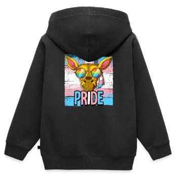 Pride LGBTQ Transgender Flagge Kostüm Pride Month - Kinder Premium Organic Zip Hoodie - Schwarz - Hinten - AI Model Kid Male (0cm)