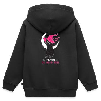 In Dezember We Wear Pink - Kinder Premium Organic Zip Hoodie - Schwarz - Hinten - AI Model Kid Male (0cm)