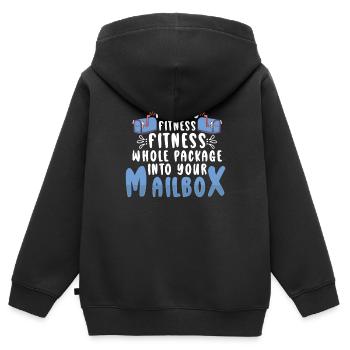 Athlétisme Athlétisme Coureurs Course Cadeau - Sweat Premium à capuche zippé enfant bio - noir - Dos - AI Model Kid Male (0cm)