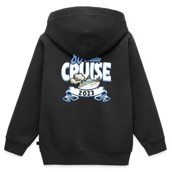 Kreuzfahrt Kreuzfahrtreisende 80. Geburtstag - Kinder Premium Organic Zip Hoodie - Schwarz - Hinten - AI Model Kid Male (0cm)