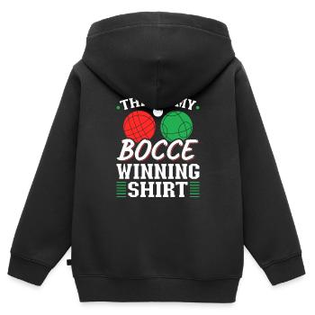 This Is My Bocce Ball Winning Shirt, Funny Bocci - Kinder Premium Organic Zip Hoodie - Schwarz - Hinten - AI Model Kid Male (0cm)