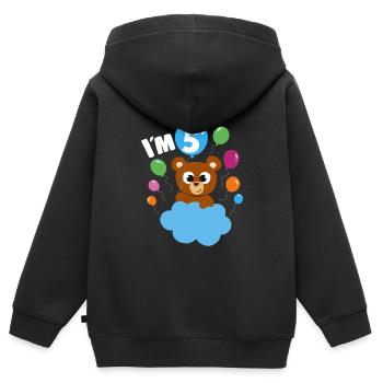 Birthday Teddy Bear 5 Years Old Bday Party Gift - Kinder Premium Organic Zip Hoodie - Schwarz - Hinten - AI Model Kid Male (0cm)