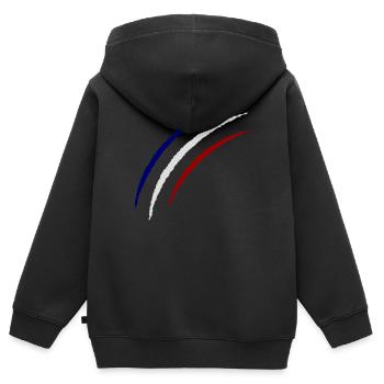 krallen france - Kinder Premium Organic Zip Hoodie - Schwarz - Hinten - AI Model Kid Male (0cm)