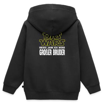 Das Wars Einzelkind Großer Bruder Geschenk - Kinder Premium Organic Zip Hoodie - Schwarz - Hinten - AI Model Kid Male (0cm)