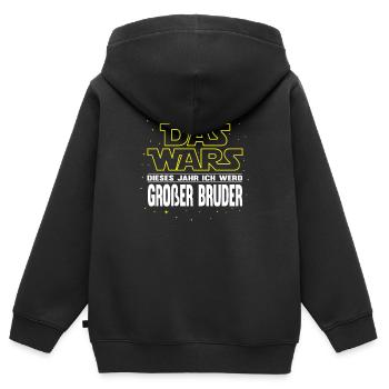 Das Wars Einzelkind Großer Bruder Sterne - Kinder Premium Organic Zip Hoodie - Schwarz - Hinten - AI Model Kid Male (0cm)