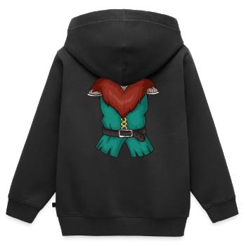 Wikinger-Kostüm - Kinder Premium Organic Zip Hoodie - Schwarz - Hinten - AI Model Kid Male (0cm)