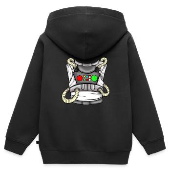 Astronaut Kostüm - Kinder Premium Organic Zip Hoodie - Schwarz - Hinten - AI Model Kid Male (0cm)