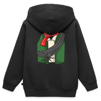 Schornsteinfeger Kostüm - Kinder Premium Organic Zip Hoodie - Schwarz - Hinten - AI Model Kid Male (0cm)