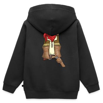 Cowboy-Kostüm - Kinder Premium Organic Zip Hoodie - Schwarz - Hinten - AI Model Kid Male (0cm)
