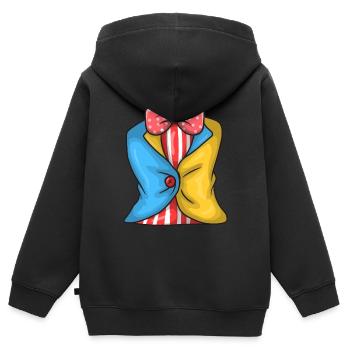 Clown-Kostüm - Kinder Premium Organic Zip Hoodie - Schwarz - Hinten - AI Model Kid Male (0cm)