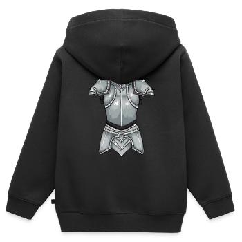Ritter Kostüm - Kinder Premium Organic Zip Hoodie - Schwarz - Hinten - AI Model Kid Male (0cm)