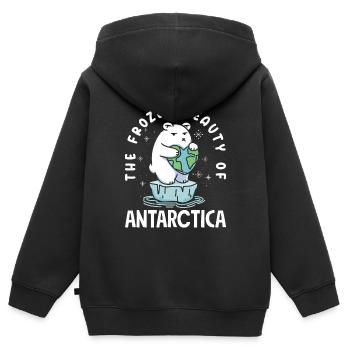 The frozen beauty of Antarctica Expedition - Kinder Premium Organic Zip Hoodie - Schwarz - Hinten - AI Model Kid Male (0cm)