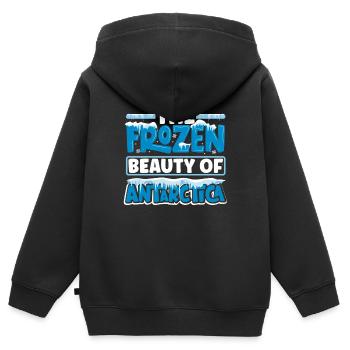 The frozen beauty of Antarctica Expedition - Kinder Premium Organic Zip Hoodie - Schwarz - Hinten - AI Model Kid Male (0cm)