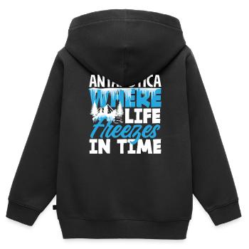 Antarctica where life freezes in time Expedition - Kinder Premium Organic Zip Hoodie - Schwarz - Hinten - AI Model Kid Male (0cm)