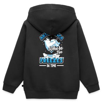Antarctica where life freezes in time Expedition - Kinder Premium Organic Zip Hoodie - Schwarz - Hinten - AI Model Kid Male (0cm)
