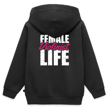 Violon Violon - Sweat Premium à capuche zippé enfant bio - noir - Dos - AI Model Kid Male (0cm)