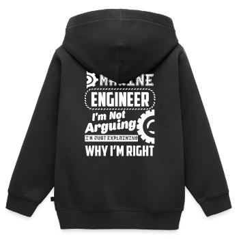 Marine Engineer Proud Marine Engineer - Kids Premium Organic Zip-up Hoodie - black - Back - AI Model Kid Male (0cm)