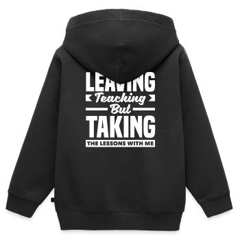 Quitter l’enseignement mais prendre les leçons avec moi - Sweat Premium à capuche zippé enfant bio - noir - Dos - AI Model Kid Male (0cm)