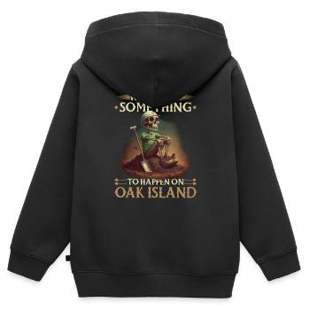 En attendant que quelque chose se passe Oak Island - Sweat Premium à capuche zippé enfant bio - noir - Dos - AI Model Kid Male (0cm)